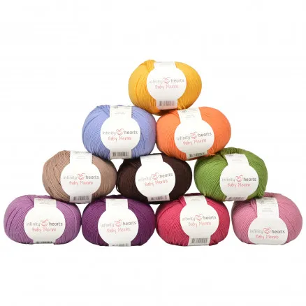 Infinity Hearts Baby Merino Garnpakke 09 Sommer - 10 stk - Infinity Hearts Baby Merino Garnpakke 09 Sommer