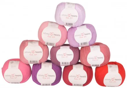 Infinity Hearts Rose 8/4 Garnpakke 22 Rosa og Rød nuancer - 10 stk - Rosa og Rød nuancer